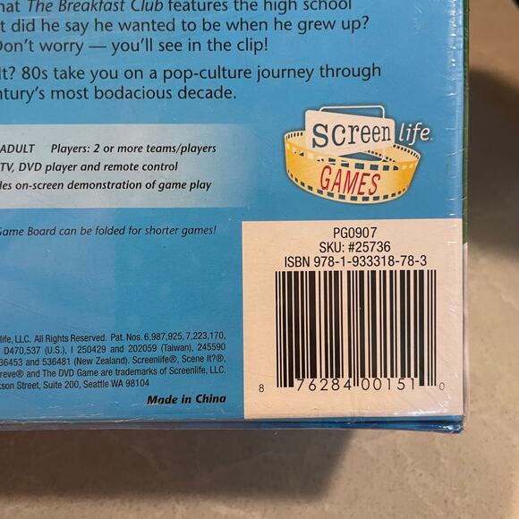 Scene it 80's Deluxe board game with DVD game 1980-1989 trivia games new sealed - Picture 11 of 11